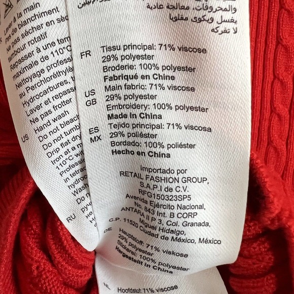 Sandro Small RED Letter Embroidery crew neck Knitted Sweater Academia Logo N17 - Picture 7 of 9